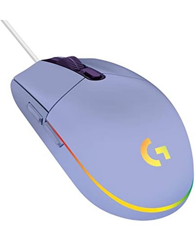 Гейминг мишка Logitech - G203 Lightsync, оптична, лилава - 2