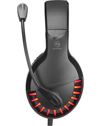 Гейминг слушалки Marvo - HG8932, черни/червени - 2