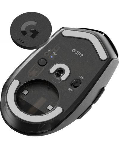 Гейминг мишка Logitech - G309 LIGHTSPEED, оптична, безжична, черна - 6