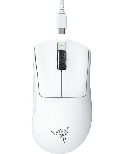 Гейминг мишка Razer - DeathAdder V3 Pro, оптична, безжична, бяла - 1