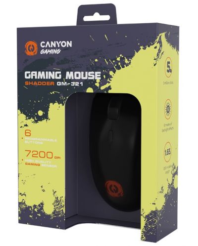 Гейминг мишка Canyon - Shadder GM-321, оптична, черна - 6