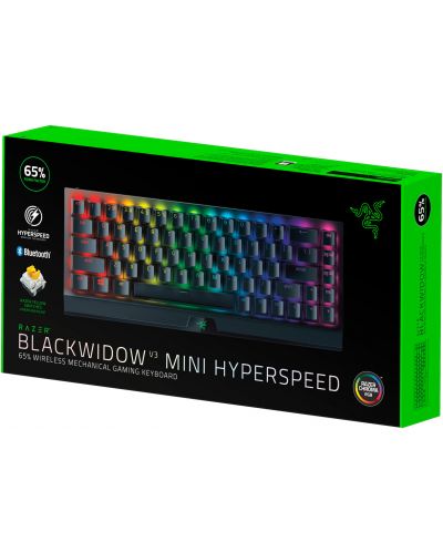 Механична клавиатура Razer - BlackWidow V3 Mini HyperSpeed,Yellow, черна - 8