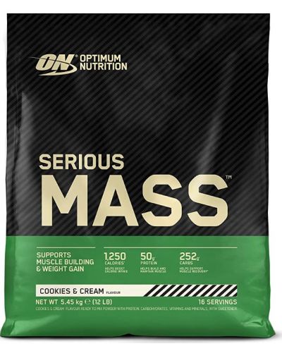 Serious Mass, бисквитки и сметана, 5443 g, Optimum Nutrition - 1