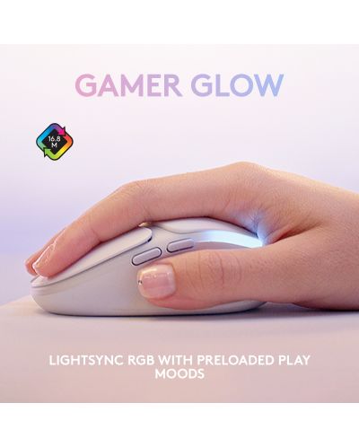 Гейминг мишка Logitech - G705 EER2, оптична, безжична, Off White - 5