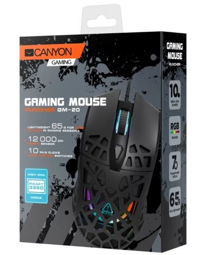 Гейминг мишка Canyon - Puncher GM-20, оптична, черна - 6