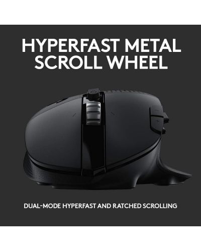 Гейминг мишка Logitech - G604 LightSpeed, лазерна, безжична, черна - 8