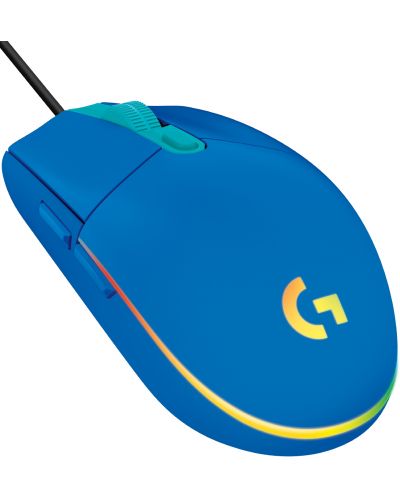 Гейминг мишка Logitech - G102 Lightsync, оптична, RGB, синя - 1