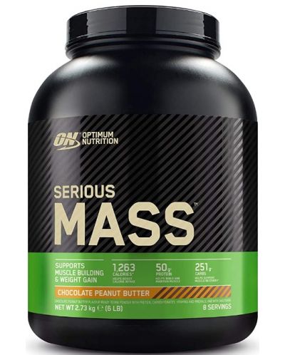 Serious Mass, шоколад с фъстъчено масло, 2721 g, Optimum Nutrition - 1