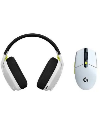 Комплект слушалки и мишка Logitech - G435, G305, бял/черен/лайм - 1
