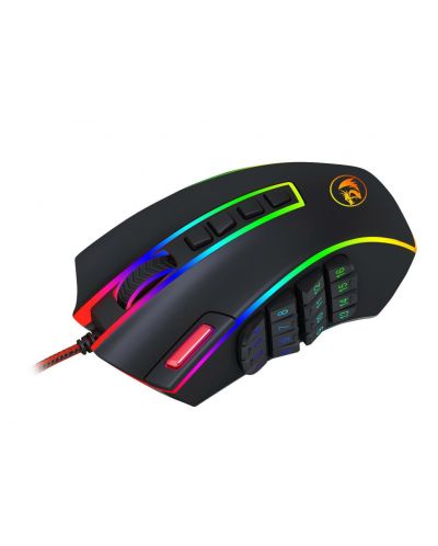 Гейминг мишка Redragon - Legend M990RGB-BK, лазерна, черна - 2