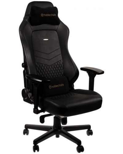 Гейминг стол noblechairs - HERO, естествена кожа, черен