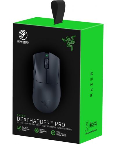 Гейминг мишка Razer - DeathAdder V3 Pro, оптична, безжична, черна - 9