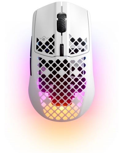 Гейминг мишка SteelSeries - Aerox 3 2022, оптична, безжична, бяла - 1