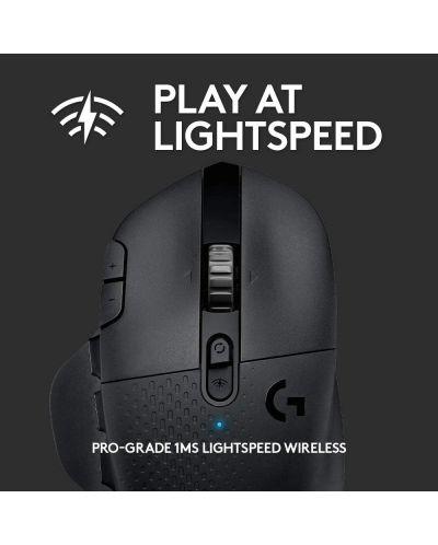 Гейминг мишка Logitech - G604 LightSpeed, лазерна, безжична, черна - 4