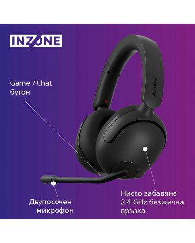 Гейминг слушалки Sony - INZONE H5, безжични, черни - 7