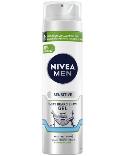 Nivea Men Гел за бръснене Sensitive, 3-day Beard, 200 ml - 1