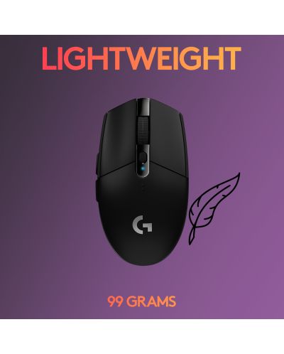 Гейминг мишка Logitech - G305 Lightspeed, оптична, черна - 6
