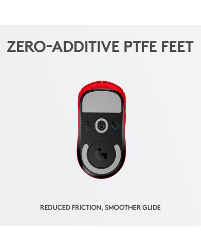 Гейминг мишка Logitech - Pro X Superlight, оптична, безжична, червена - 6