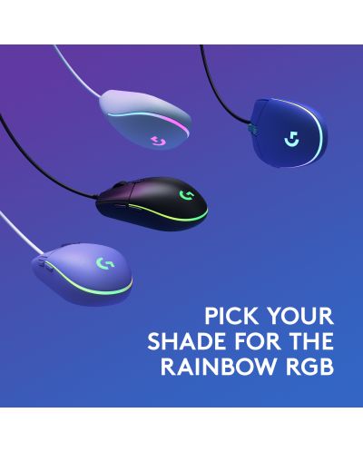 Гейминг мишка Logitech - G102 Lightsync, оптична, RGB, лилава - 8