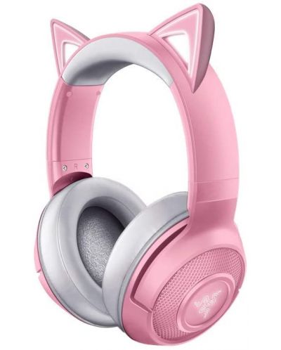 Гейминг слушалки Razer - Kraken BT Kitty Edition, розови - 1