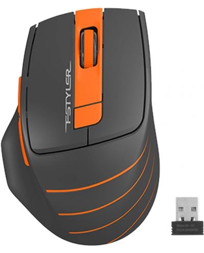 Гейминг мишка A4tech - Fstyler FG30S, оптична, безжична, оранжева - 1