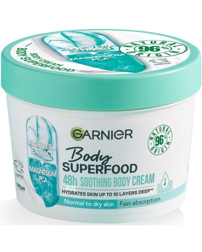 Garnier Body Superfood Гел-крем за тяло, Алое и магнезий, 380 ml - 1