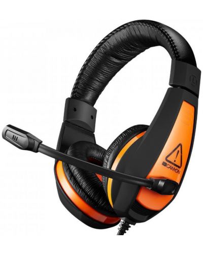 Гейминг слушалки Canyon - Star Raider GH-1A, черни/оранжеви - 1