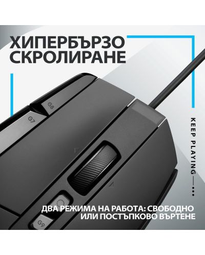 Гейминг мишка Logitech - G502 X EER2, оптична, черна - 5