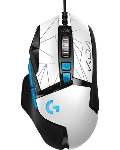Гейминг мишка Logitech - G502 Hero K/DA, оптична, бяла/черна - 1