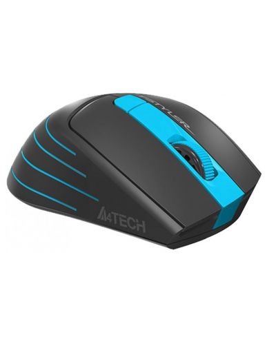 Гейминг мишка A4tech - Fstyler FG30S, оптична, безжична, черна/синя - 2