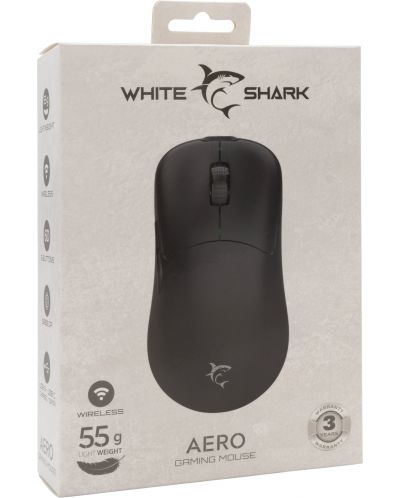 Гейминг мишка White Shark - AERO, оптична, безжична, черна - 7