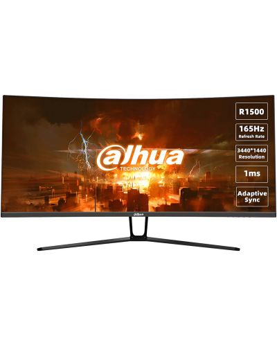 Гейминг монитор Dahua - LM34-E330C, 34'', UWQHD, 165Hz, 1ms, Curved, VA, черен - 1