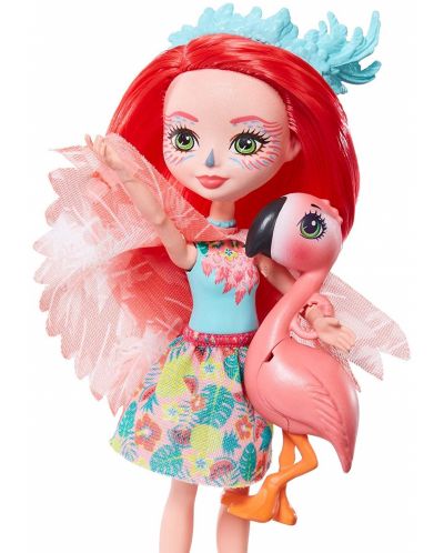 Кукличка с животниче Mattel Enchantimals - Fanci Flamingo с фламингото Swash - 4