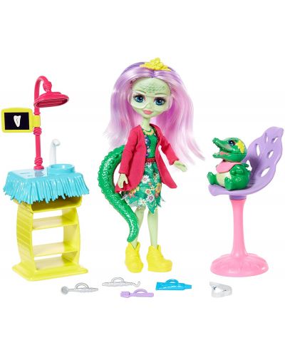 Игрален комплект Mattel Enchantimals - На зъболекар с Andie Alligator и Marshy - 2