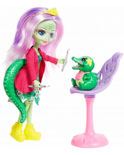 Игрален комплект Mattel Enchantimals - На зъболекар с Andie Alligator и Marshy - 4