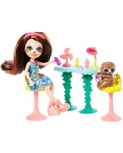 Игрален комплект Mattel Enchantimals - Салон за красота на Sela Sloth и Treebody - 3