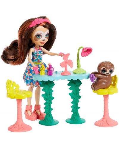 Игрален комплект Mattel Enchantimals - Салон за красота на Sela Sloth и Treebody - 2
