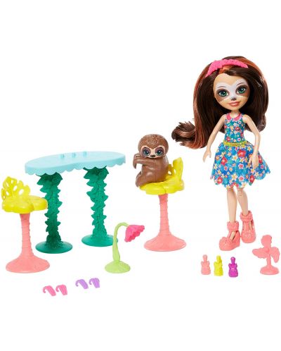 Игрален комплект Mattel Enchantimals - Салон за красота на Sela Sloth и Treebody - 4