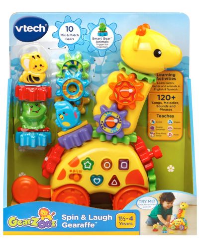 Занимателна играчка Vtech - Жираф, за бутане и дърпане - 7