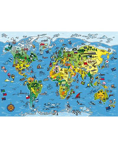 Пъзел Gibsons от 250 части - Забавна карта на света, Дейвид Мостин - 2