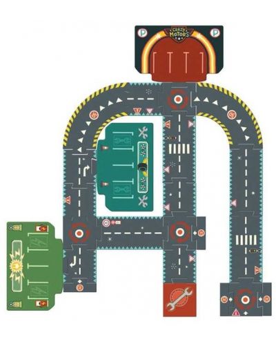 Гигантски пъзел Djeco Crazy Motors - Състезателна писта - 4