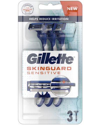 Gillette Skinguard Мъжка самобръсначка Sensitive, 3 броя - 1