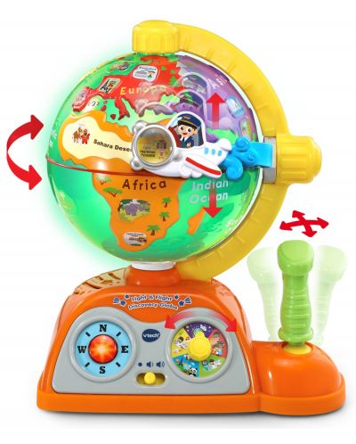Интерактивна играчка Vtech - Глобус, със звук и светлина - 2