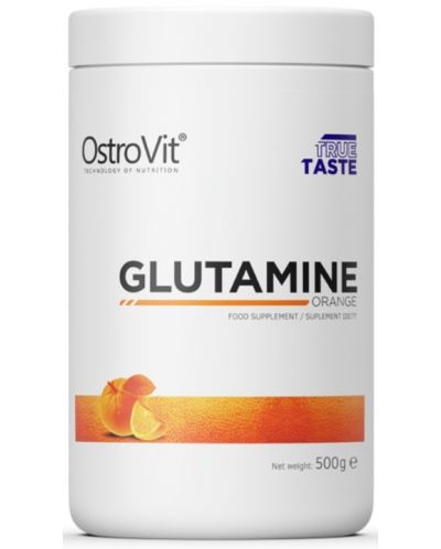 Glutamine Powder, портокал, 500 g, OstroVit - 1