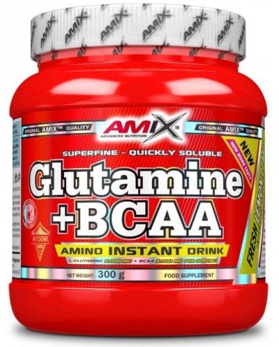 Glutamine + BCAA, лимон и лайм, 300 g, Amix - 1