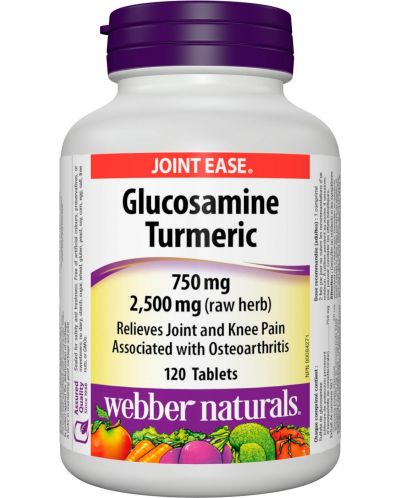 Glucosamine Turmeric, 120 таблетки, Webber Naturals - 1