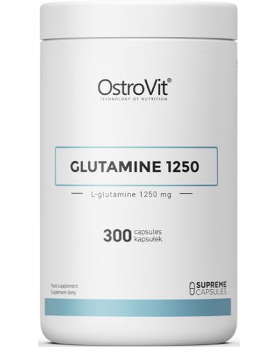 Glutamine 1250, 1250 mg, 300 капсули, OstroVit - 1