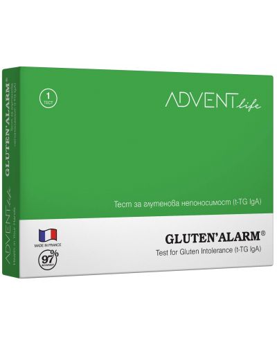 Gluten Alarm Тест за откриване на непоносимост към глутен, Anti t-TG IgA, Advent Life - 1
