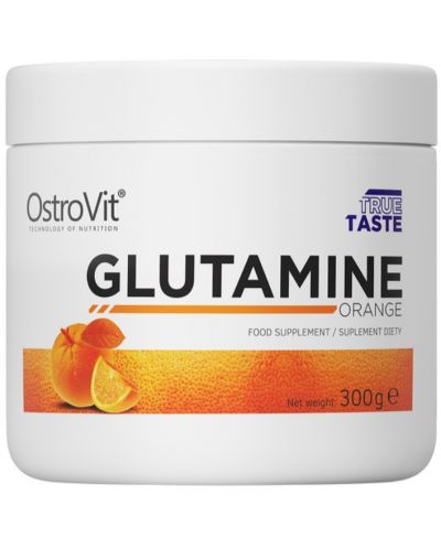 Glutamine Powder, портокал, 300 g, OstroVit - 1