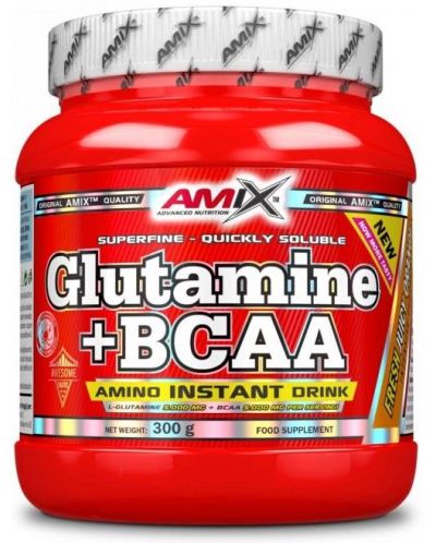 Glutamine + BCAA, портокал, 300 g, Amix - 1